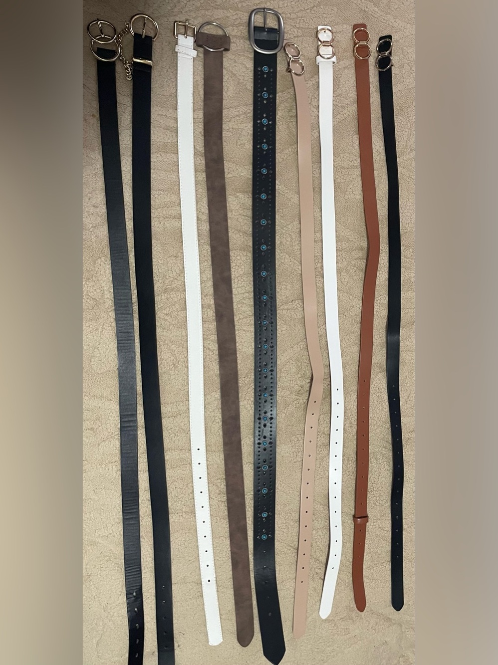Women's Belt Set - Black, White, Brown, Tan, Gray, Cream